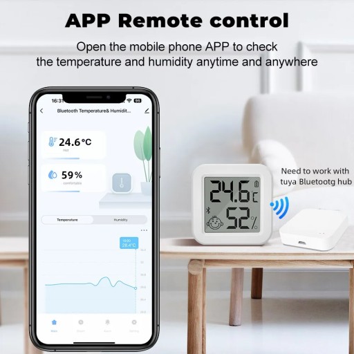 Czujnik temperatury, wilgotności Tuya THB1 łączność z bluetooth