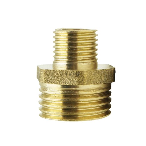 2x наружная резьба NPT, латунь, двусторонняя, прямая, шестигранная