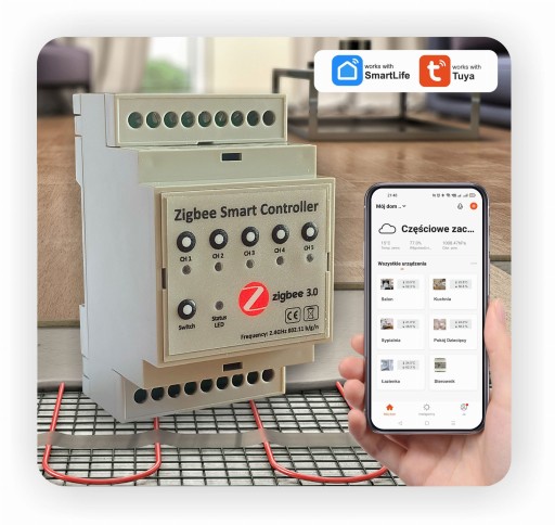 Контроллер теплого пола Zigbee - 5 зон