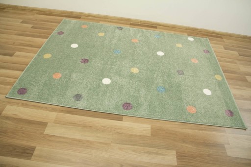 DYWAN PASTELOWY ZIELONY DO POKOJU DZIECIĘCEGO W KROPECZKI LIMA 120x170 cm