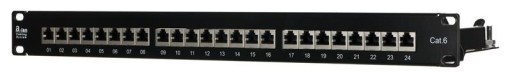 Patch panel A-Lan PK010 czarny 1U 19