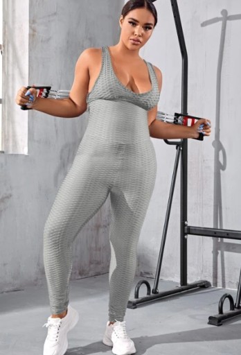 SHEIN KOMBINEZON SPORTOWY PLUS SIZE SZARY 46 V3I