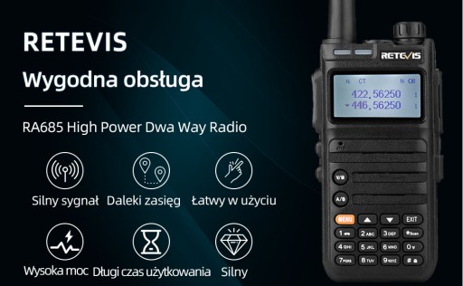 Двухдиапазонная радиолюбительская радиостанция Retevis RA685, двусторонняя рация дальнего действия