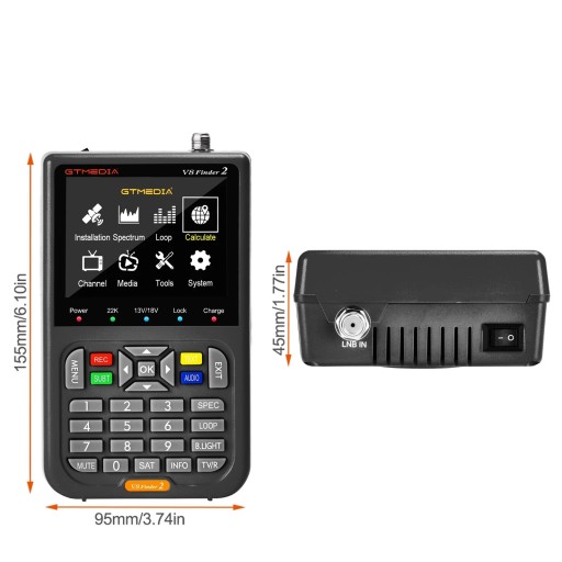 ИЗМЕРИТЕЛЬ СПУТНИКОВОГО СИГНАЛА V8 FINDER2 DVB-S2X ЖК-дисплей