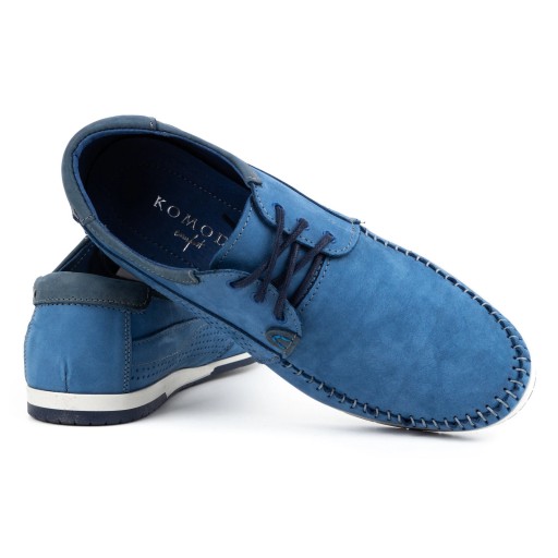 Мужские туфли кожаные лоферы с лакированием 875 Blue 41