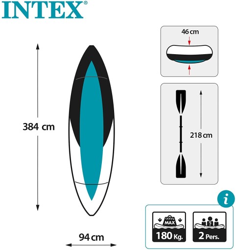 INTEX 68309 Надувной туристический каяк для