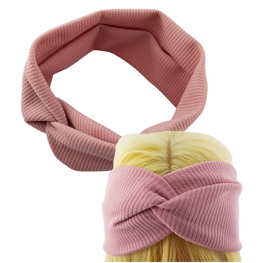 OPASKA Z MATERIAŁU Turban z węzłem Różowa