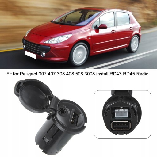 Адаптер аудиокабеля AUX IN USB подходит для Peugeot