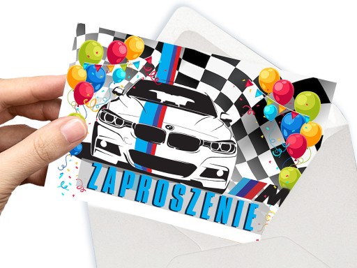 ZAPROSZENIE BMW M3 ALPINA NA URODZINY DZIECKA + KOPERTA GRATIS