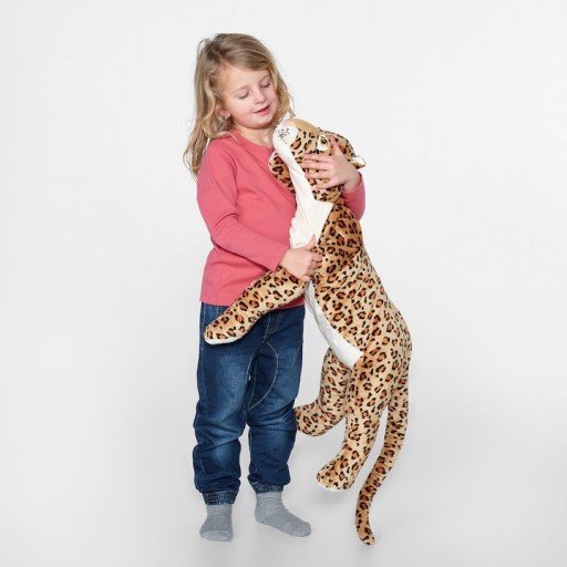 ПЛЮШЕВАЯ ИГРУШКА-МАСКОТ IKEA MORRHAR LEOPARD ORANGE, БОЛЬШАЯ 80 СМ