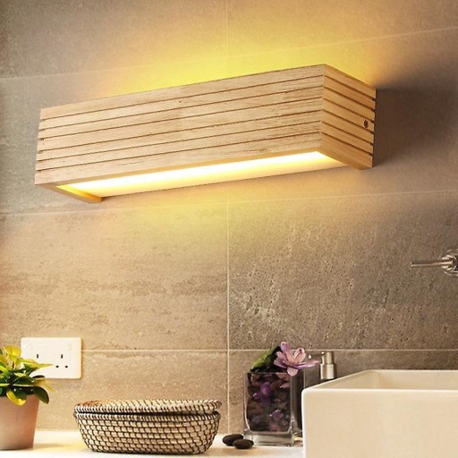 home home 8W светодиодный деревянный настенный светильник (55 см)