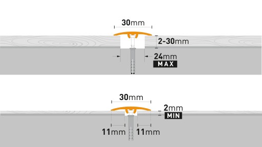 Пороговая планка 30мм АЛЮМИНИЙ, прессованная SM1 Арбитон 93см ЗОЛОТО