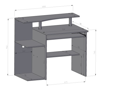DESK белый стол с полкой B001 WHITE ПРОИЗВОДИТЕЛЬ