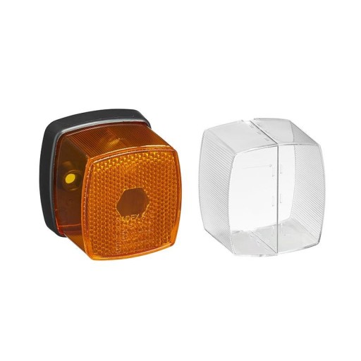 LAMPA POZYCYJNA żółta z odblaskiem 66x62mm