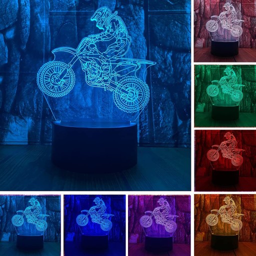 Мотор для мотокросса 3D Led Pilot Name Night Light
