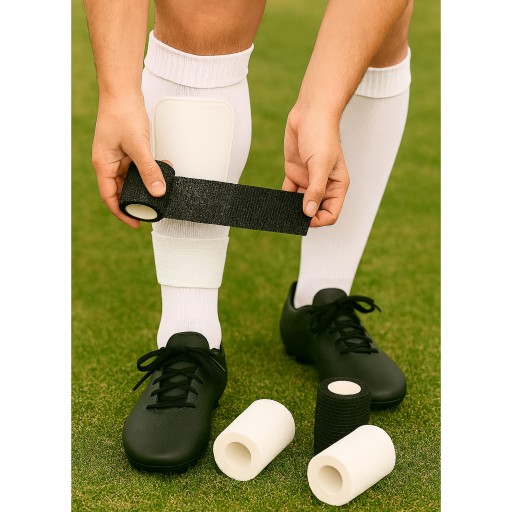TAŚMA PIŁKARSKA SPORTOWA TEJP DO GETR 5CM BANDAŻ KOHEZYJNY QUANTIRO BIAŁY