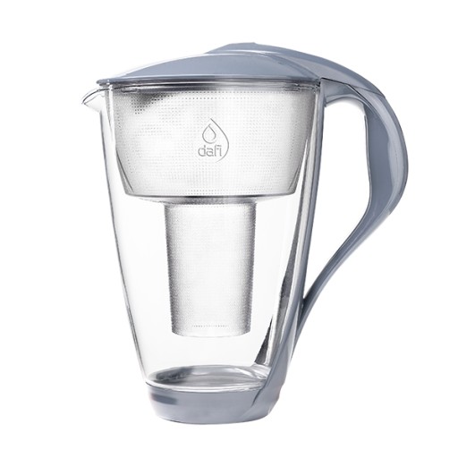 SZKLANY DZBANEK DAFI Crystal STALOWY + 10 filtrów