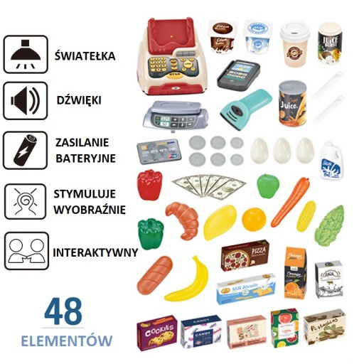 DUŻY SKLEP SUPERMARKET SKLEPIK KASA WÓZEK STRAGAN DŹWIĘKI