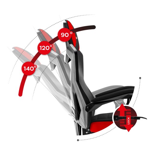 Huzaro AiR Mesch Combat 3.0 Red Gaming Поворотное игровое кресло