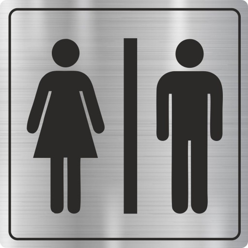 Табличка из нержавеющей стали Пиктограмма WC TOILET золото
