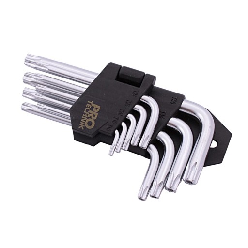 Ключи TORX Cr.V. короткие Th10-Th50 9 шт. полое отверстие под торкс