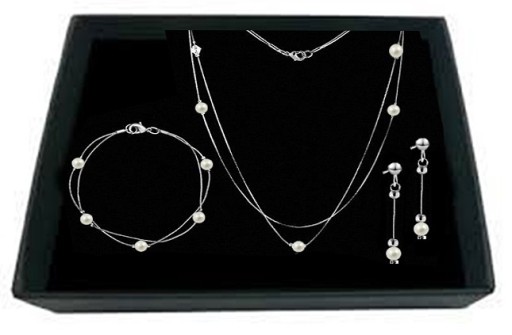 Серебряный комплект из жемчуга и серебра
