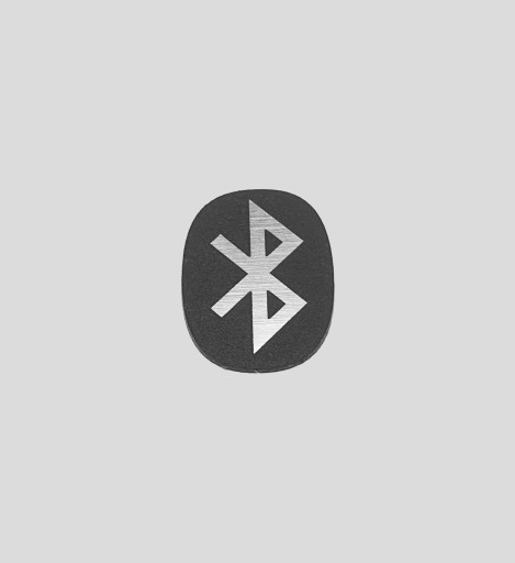 Наклейка-эмблема BLUETOOTH 10 x 14 мм*СЕРЕБРЯНЫЙ