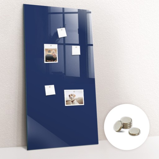 Foto tablica magnetyczna suchościeralna Kolor granatowy Pionowa 60x120 cm