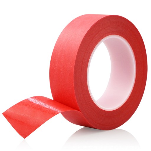 TAŚMA SAMOCHODOWA MASKUJĄCA PLASTIKOWA CZERWONA KLEJ PAPIEROWA DUCT