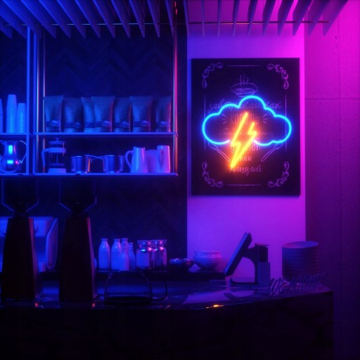 Neonowa dekoracja ścienna w kształcie chmurki USB LED