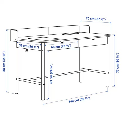 IKEA RIDSPO Biurko dąb 140x70 cm