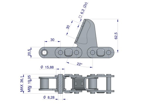 Цепь для кукурузы CA627 x 73CA Oros WARYŃSKI
