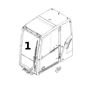 ВЕРХНЕЕ ВЕТРОВОЕ СТЕКЛО CAT M316 4175966 ЛАМИНИРОВАННОЕ