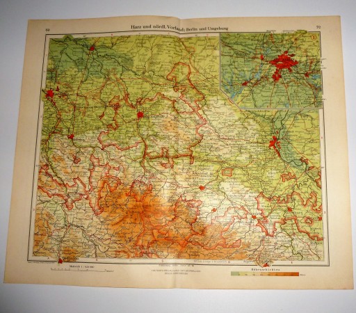КАРТА ГЕРМАНИИ БЕРЛИНА И ОКРУЖЕНИЙ 1934 Г. Атлас Минервы