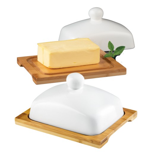 MASELNICZKA MASELNICA PORCELANOWA BIAŁA NA MASŁO