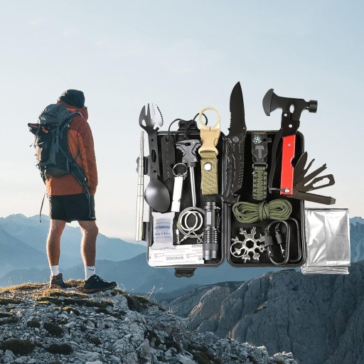 Wojskowy Survivalowy Zestaw Przeżycia Survival Niezbędnik Multitool 62el XL
