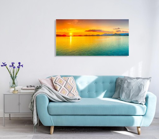 obraz szklany do salonu zachód słońca 100x50 cm