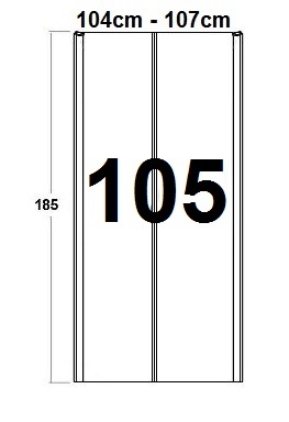 5mm Podwójne Drzwi Prysznicowe 105 reg. 104-107 cm