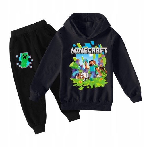 ДЕТСКАЯ ТОЛСТОВКА И БРЮКИ MINECRAFT ФИОЛЕТОВЫЕ