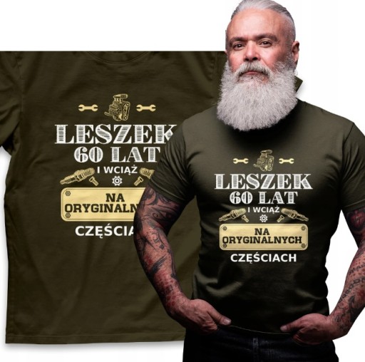 T-SHIRT MĘSKI PREZENT URODZINY DOWOLNE IMIĘ WIEK