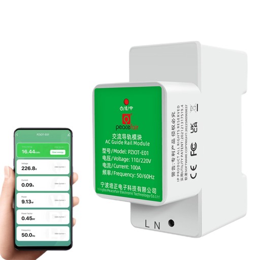 Измеритель напряжения тока энергии с ваттметром для DIN-рейки PV WIFI TUYA