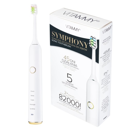ЗУБНАЯ ЩЕТКА VITAMMY SYMPHONY WHITE SONIC + ЧЕХОЛ 82000R/M ТАЙМЕР