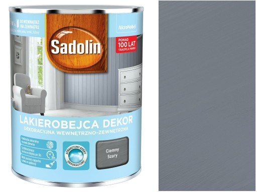 Sadolin Лак-бейца DEKOR Тёмно-серый 2,5 л