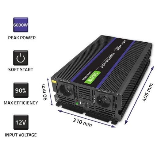 Преобразователь напряжения Monolith 6000 MS Wave | от 12 В до 230 В | 3000/6000 Вт |