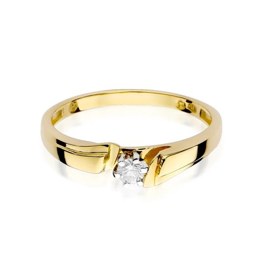 Золотое кольцо с бриллиантами 0,10 CT Pr. 585 R25