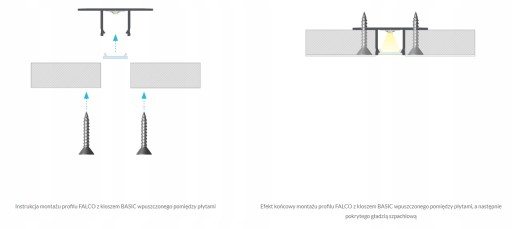 ПРОФИЛЬ LED GK ДЛЯ ГИПСОВЫХ КАРТОНОВ ТИПА FALCO SILVER 3M ALU ВСТРАИВАЕМЫЙ