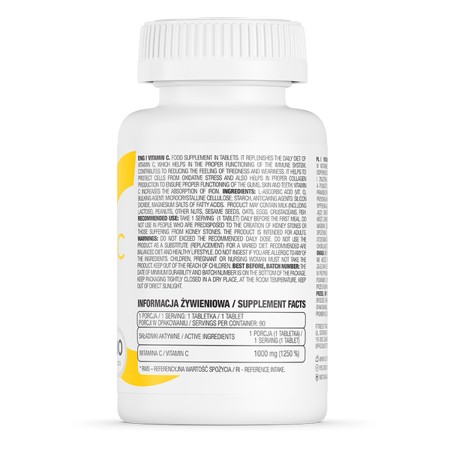 ODPORNOŚĆ ANTYOKSYDANT ORTROVIT MOCNA WITAMINA C VITAMINA C 90 TABLETEK
