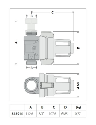 CALEFFI Магнитный фильтр Сепаратор 3/4 дюйма, прямой Магнетизер
