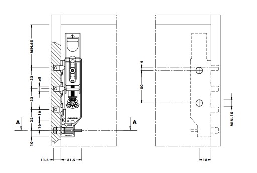 КРЕПЛЕНИЕ CAMAR 818, ПРОЧНОЕ, ДЛЯ ШКАФЧИКА, КОМПЛЕКТ