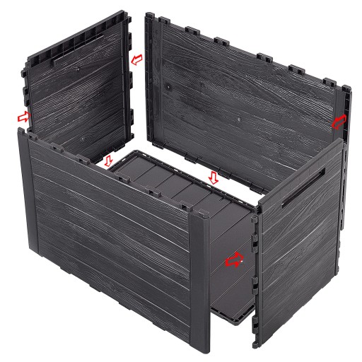 GARDEN BOX BALCONY TRACK 190L ДЛЯ САДОВОГО БАЛКОНА ТЕРРАСЫ КОРИЧНЕВЫЙ